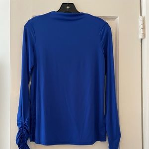 & Other Stories Cobalt long sleeve blouse shirred sleeve